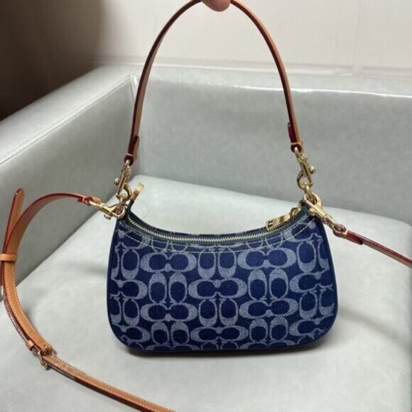 New Coach Teri Shoulder Bag In Signature Denim - Picture 7 of 7